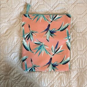 Rachel Pally Coral and Mint Leaf Clutch